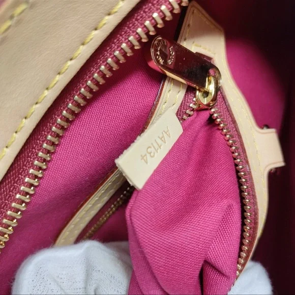 Authantic Louis Vuitton Red and Tan Satchel with Gold Accents - Picture 15 of 16